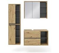 Vicco Ensemble de Meubles de Salle de Bain Viola, Anthracite/Chêne, 3 Parties