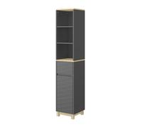 Vicco Meubles de Salle de Bain Livia, Anthracite, 30x151cm avec tiroir, pour Le Rangement au-Dessus des Toilettes avec Espace étagère Ouvert