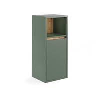Vicco Midischrank Viola, Vert/Artisan, 33x80cm avec Porte et étagère Ouverte, pour Montage Mural avec espaces de Rangement Ouverts et fermés