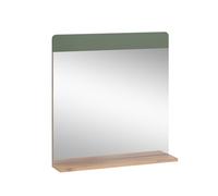 Vicco Miroir de Salle de Bain Izan, Vert/Force de l'or Chêne, 60x62cm avec Tablette, à Suspendre au Mur pour Combiner avec d'autres Meubles de Salle de Bain Izan