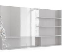 Vicco miroir mural , 119.8 x 70 cm avec compartiments ouverts, Blanc Haute brillance