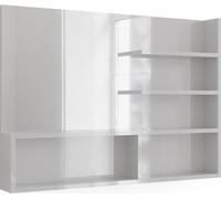 Vicco miroir mural , 89.8 x 65 cm avec compartiments ouverts, Blanc Haute brillance