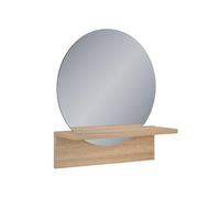 Vicco Miroir Mural Elyra, Chêne de Force doré, 40x47.5cm avec Tablette, adapté au Montage Mural pour Salle de Bain et espaces de Vie