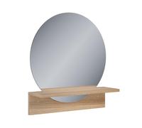 Vicco Miroir Mural Elyra, Chêne de Force doré, 50x54.5cm avec Tablette, adapté au Montage Mural pour Une Utilisation Quotidienne