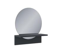 Vicco Miroir Mural Elyra, Noir, 40x47.5cm avec Tablette, adapté au Montage Mural pour Salle de Bain et espaces de Vie