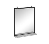 Vicco Miroir Mural Fyrk, Béton, 50x60cm, avec Compartiment de Rangement pour Accessoires de Salle de Bain