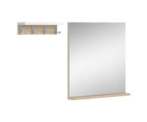 Vicco Miroir Mural Henri, Blanc, 50x51.6cm | avec étagère, pour installation sous lavabo avec découpe pour siphon