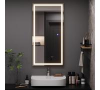 Vicco Miroir Mural Miral, Verre, 100x2.8cm avec éclairage Frontal, pour Montage Mural avec éclairage LED intégré