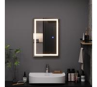 Vicco Miroir Mural Miral, Verre, 60x2.8cm avec éclairage Frontal, pour Montage Mural avec éclairage LED intégré