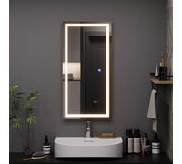 Vicco Miroir Mural Miral, Verre, 80x2.8cm avec éclairage Frontal, pour Montage Mural avec éclairage LED intégré