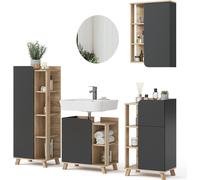 Vicco Mobilier de salle de bains Karen, 5 pièces, Sonoma/Anthracite