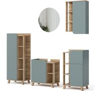 Vicco Mobilier de salle de bains Karen, 5 pièces, Sonoma/Bleu-gris