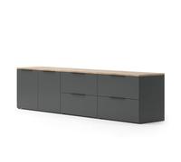 Vicco Mur de Salon Wido, Anthracite, 3 pièces, combinable avec d'autres éléments de la série Wido