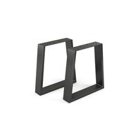 Vicco Pieds de Table, Noir, 40.1x42cm | Trapézoïdal, pour une installation facile sur les tables à manger et les plans de travail