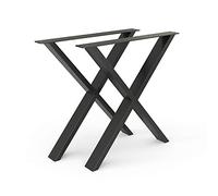 Vicco Pieds de Table, Noir, 70x72cm | Forme en X, pour une installation facile sur les tables à manger et les plans de travail
