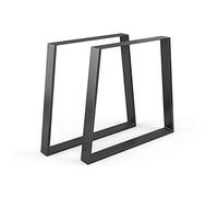 Vicco Pieds de Table, Noir, 80 x 72 cm Trapézoïdal