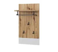 Vicco Portemanteau Mural Selena, Blanc/Artisan, 44x83cm, à Fixer au Mur avec Trois Crochets Robustes pour vêtements