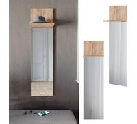 Vicco Portemanteau mural Siri, 36x135cm avec miroir, Chêne de force doré