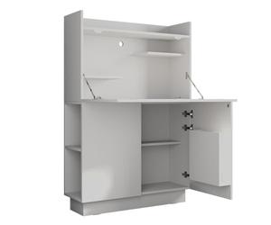 Vicco Secrétaire Bureau Alena, Blanc, 85x27cm, adapté au Travail Peu encombrant et au Rangement organisé