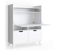 Vicco Secrétaire Bureau Berdi, Blanc, 110x45cm, Convient comme Espace de Travail pour Bureau à Domicile ou pièce de Travail