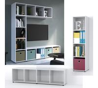 Vicco Meuble de Rangement Cube Ludus, Blanc, 142.5x36.2cm