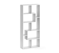 Vicco Séparateur d'espace Noa, Blanc, 160.6x67.2cm, Convient comme séparateur de pièce ou étagère à Livres en Forme de Z