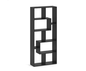 Vicco Séparateur d'espace Noa, Noir, 160.6x67.2cm, Convient comme séparateur de pièce ou étagère à Livres en Forme de Z