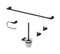 Vicco Set d'accessoires de Salle de Bain Tauri, Noir, 5 pièces