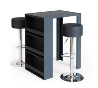 Vicco Set de Table de Bar, Anthracite, 57x80cm avec 2 tabourets de Bar, pour Une Utilisation Flexible comme Espace Repas ou de Travail