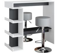 Vicco Set de table de bar Dana, 108 x 50 cm avec 2 tabourets de bar, Blanc/Anthracite