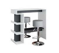 Vicco Set de Table de Bar Dana, Blanc/Anthracite, 108 x 50 cm avec 2 tabourets de Bar