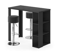Vicco Set de Table de Bar Noel, Noir, 120x60cm avec 2 tabourets de Bar