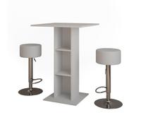 Vicco Set de Table de Bar Repose, Blanc, 75x75cm