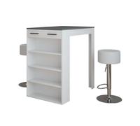 Vicco Set de Table de Bar Repose, Blanc/Anthracite, 67x100cm