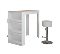 Vicco Set de Table de Bar Repose, Blanc/Sonoma, 57x117cm