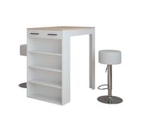 Vicco Set de Table de Bar Repose, Blanc/Sonoma, 67x100cm