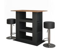 Vicco Set de Table de Bar Repose, Chêne doré/Anthracite, 110x65cm avec 2 tabourets de Bar
