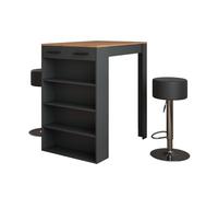 Vicco Set de Table de Bar Repose, Chêne doré/Anthracite, 67x100cm