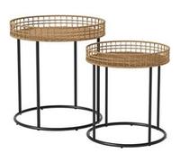 Vicco Set de tables basses Brunswick, Bois, 44x44cm avec support Bois G