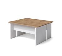 Vicco Set de Tables Basses Duvo, Chêne doré/Blanc, 135 x 50 cm | Lot de 2