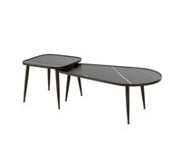 Vicco Set de Tables Basses Manitoba, Noir, 105x64.5cm