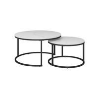 Vicco Set de Tables Basses Montreal, Blanc, 77x40cm