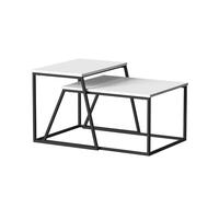 Vicco Set de Tables Basses Myra, Blanc/Noir, 60x50cm 2 Parties, pour Une Utilisation Flexible comme Table d’appoint ou Table de Rangement