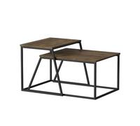 Vicco Set de Tables Basses Myra, Chêne Rustique/Noir, 60x50cm 2 Parties