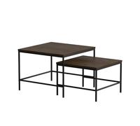 Vicco Set de Tables Basses Ramio, Chêne Rustique/Noir, 60x60cm