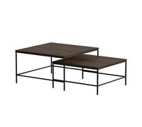 Vicco Set de Tables Basses Ramio, Chêne Rustique/Noir, 80x80cm 2 pièces, pour Une Utilisation Flexible comme Surface de Rangement ou Tables d’appoint
