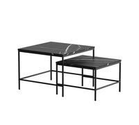 Vicco Set de Tables Basses Ramio, Marbre Noir, 60x60cm | 2 pièces, pour une utilisation flexible comme surface de rangement ou tables d’appoint