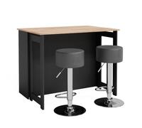 Vicco Set de tables de bar Dominic, Chêne de force doré, 116 x 37 cm avec 2 tabourets de bar