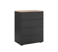 Vicco Sideboard Betti, Anthracite/Sonoma, 80 x 101.9 cm avec 4 tiroirs