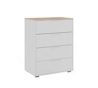 Vicco Sideboard Betti, Blanc/Sonoma, 80 x 101.9 cm avec 4X tiroir